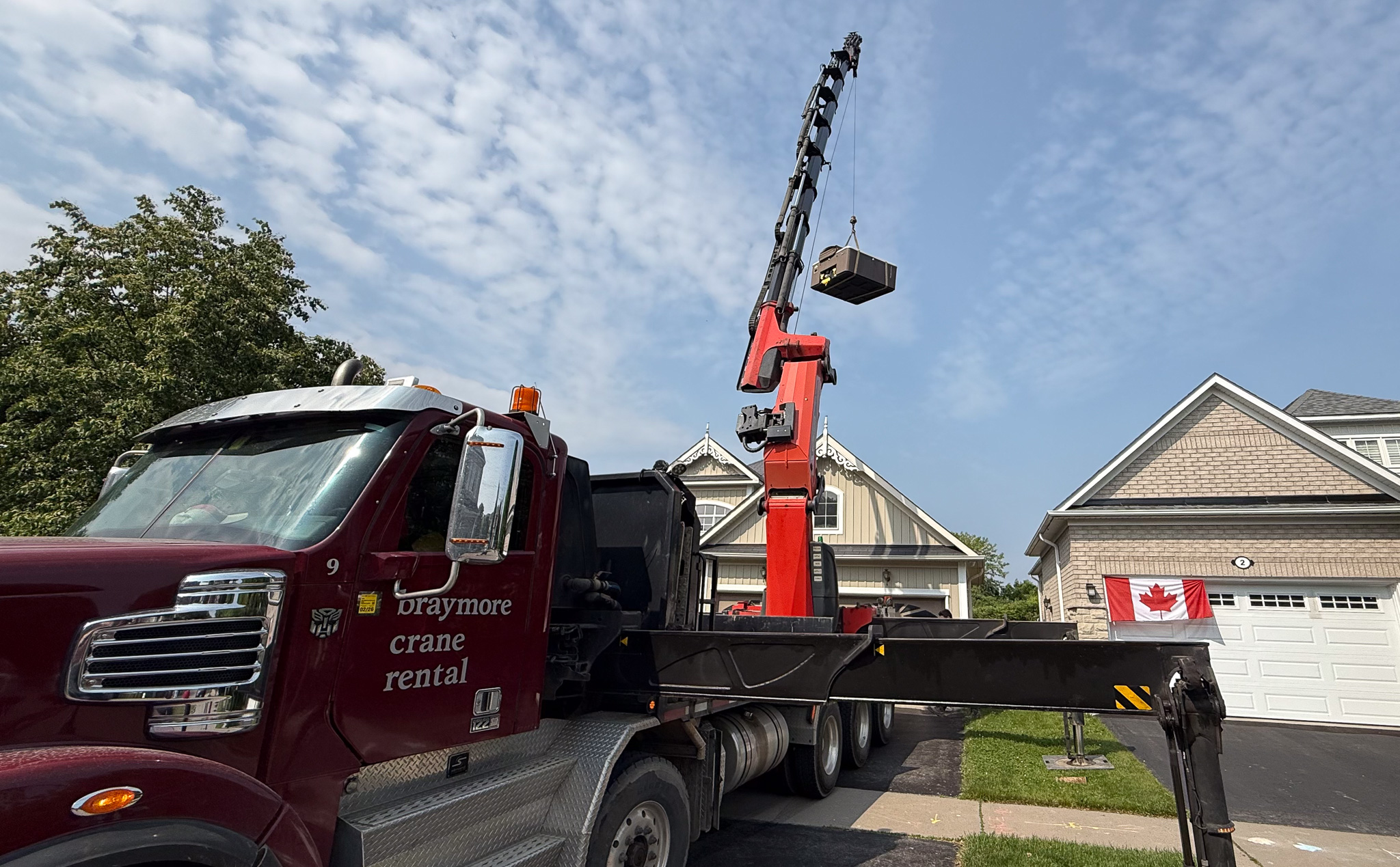 Crane Hot Tub over house.